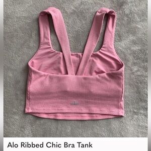 ALO Yoga Pink Ribbed Sports Bra